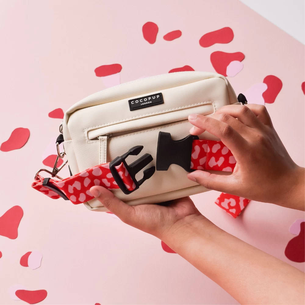 Bum Bag Bundle - Oyster White + Red & Pink Leopard 3 Bum Bag Bundle - Oyster White + Red & Pink Leopard