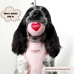 Luxe Adjustable Neck Harness - Baby Pink Heart -Cocopup London 84