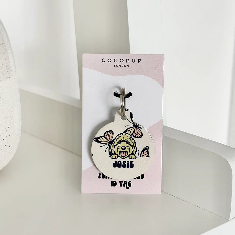 Personalised Dog Cartoon ID Tag - Boujee Butterfly 4 Personalised Dog Cartoon ID Tag - Boujee Butterfly - Image 2