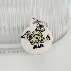 Personalised Dog Cartoon ID Tag - Boujee Butterfly 13 Personalised Dog Cartoon ID Tag - Boujee Butterfly -Cocopup London BoujeeButterfly1