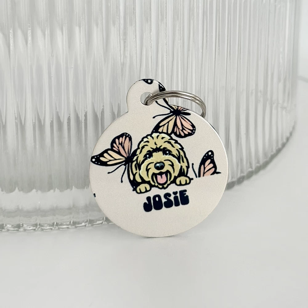 Personalised Dog Cartoon ID Tag - Boujee Butterfly 5 Personalised Dog Cartoon ID Tag - Boujee Butterfly - Image 3