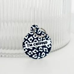 Personalised 'I'm Chipped' ID Tag - Black Leopard -Cocopup London ChippedBlackLeopard