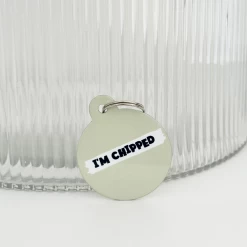 Personalised 'I'm Chipped' ID Tag - Nude -Cocopup London ChippedNude