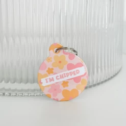 Personalised Dog 'I'm Chipped' ID Tag - Summer Bloom 7 Personalised Dog 'I'm Chipped' ID Tag - Summer Bloom -Cocopup London ChippedSummerBloom