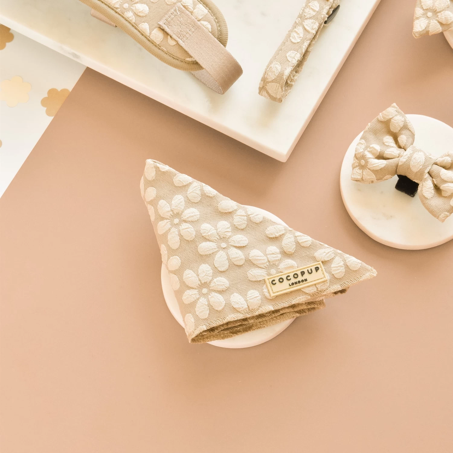 Luxe Bandana - Mocha Flower 5 Luxe Bandana - Mocha Flower - Image 3