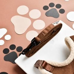 Brown Aviator Adjustable Neck Harness, Lead & Collar Bundle -Cocopup London DSC 1314