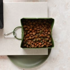 Foldable Travel Bowl - Khaki -Cocopup London DSC 2309