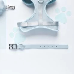 NAKD Adjustable Neck Harness, Lead, Collar And Poop Bag Holder Bundle - Bubblegum -Cocopup London DSC 4276