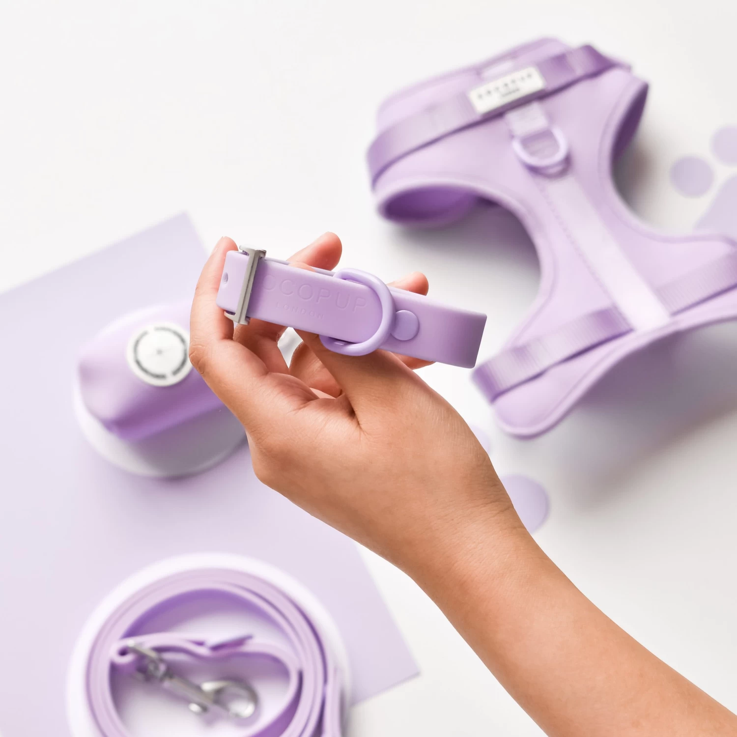 NAKD Adjustable Neck Harness, Lead, Collar & Poop Bag Holder Bundle - Parma Violets 9 NAKD Adjustable Neck Harness, Lead, Collar & Poop Bag Holder Bundle - Parma Violets - Image 7