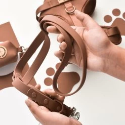 NAKD Adjustable Neck Harness, Lead, Collar & Poop Bag Bundle Bundle - Brownie -Cocopup London DSC 4893