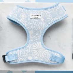 Luxe Adjustable Neck Harness - Baby Blue Flower