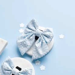 Luxe Sailor Bow Tie - Baby Blue Flower