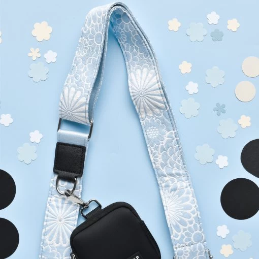 Luxe Bag Strap - Baby Blue Flower -Cocopup London DSC 7284