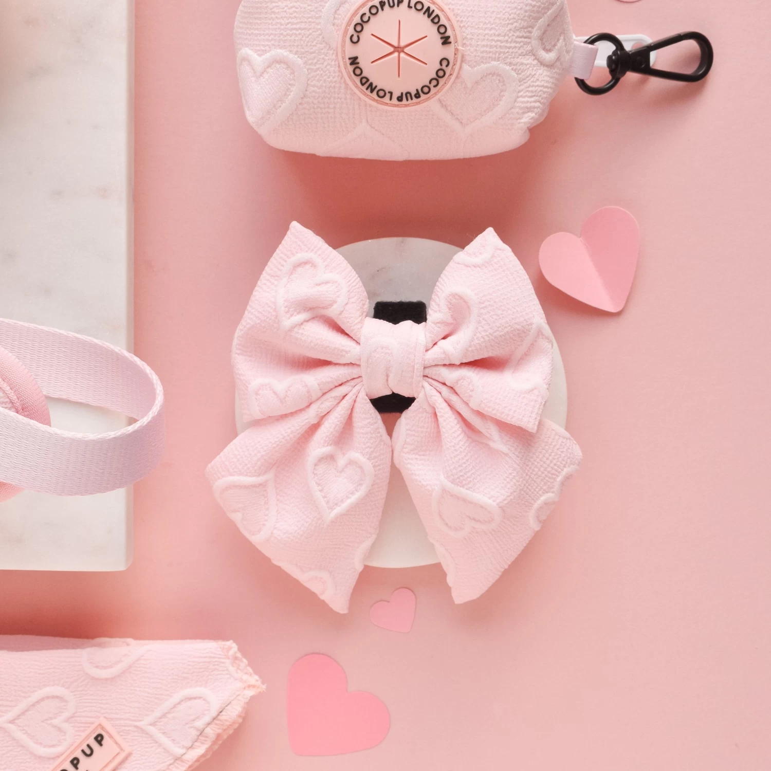 Luxe Sailor Bow Tie - Baby Pink Heart 3 Luxe Sailor Bow Tie - Baby Pink Heart