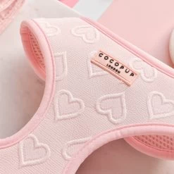 Luxe Adjustable Neck Harness - Baby Pink Heart -Cocopup London DSC 8372