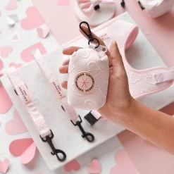 Luxe Poop Bag Holder - Baby Pink Heart
