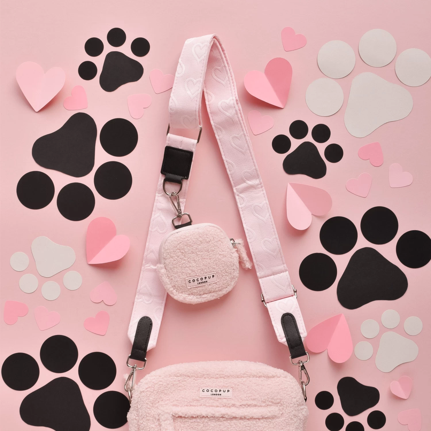 Teddy Love-a-Lot Dog Walking Bag Bundle - Baby Pink Heart 4 Teddy Love-a-Lot Dog Walking Bag Bundle - Baby Pink Heart - Image 2