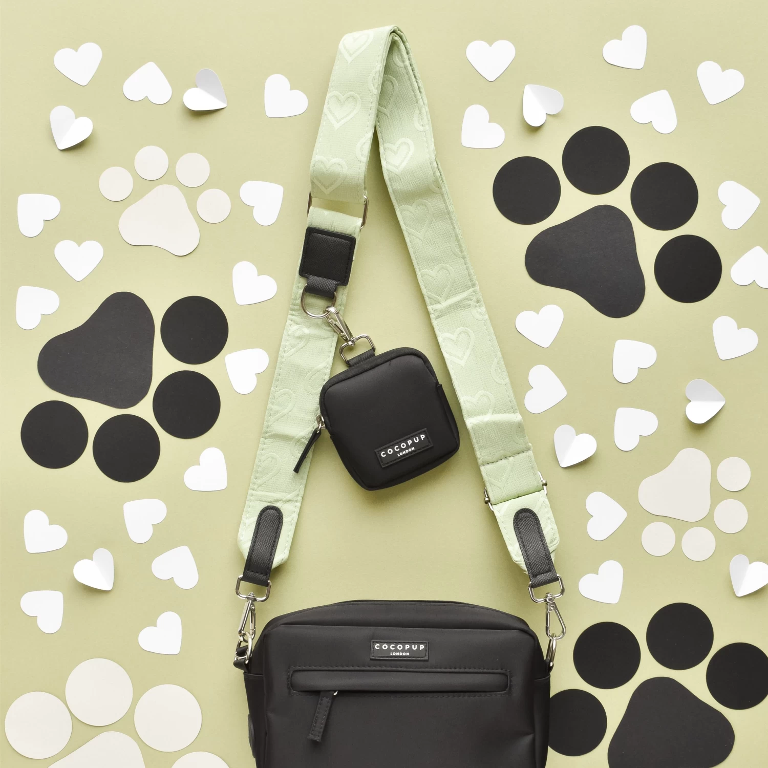 Luxe Dog Walking Bag Bundle - Sage Heart 5 Luxe Dog Walking Bag Bundle - Sage Heart - Image 3