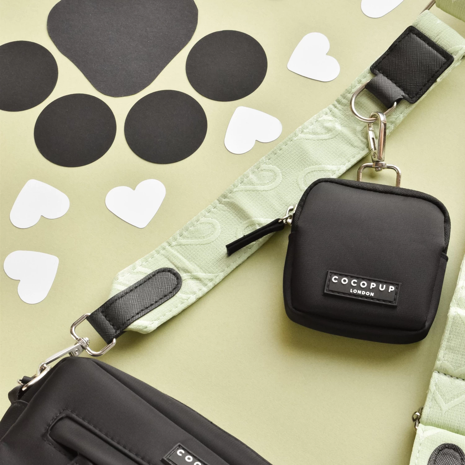 Luxe Dog Walking Bag Bundle - Sage Heart 4 Luxe Dog Walking Bag Bundle - Sage Heart - Image 2