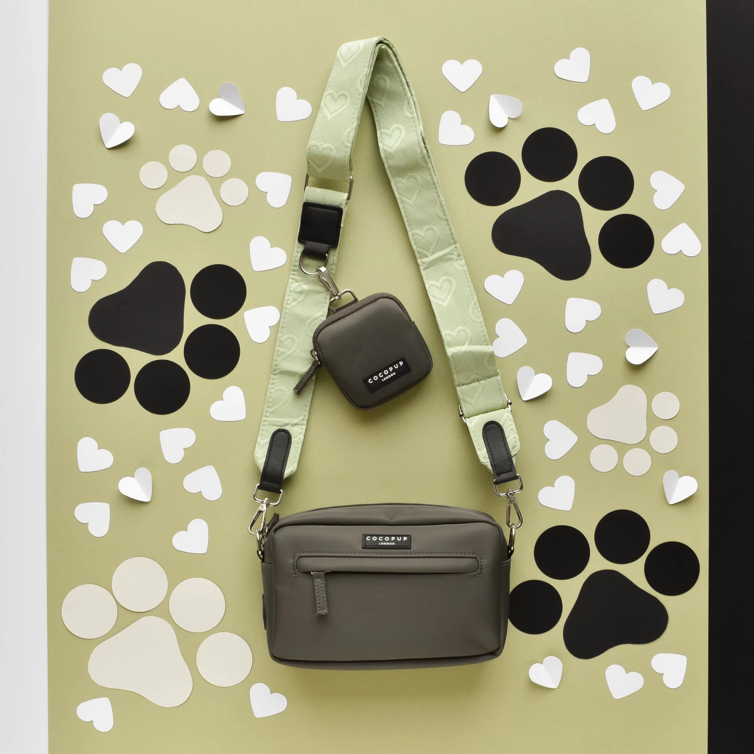 Luxe Dog Walking Bag Bundle - Sage Heart 7 Luxe Dog Walking Bag Bundle - Sage Heart - Image 5