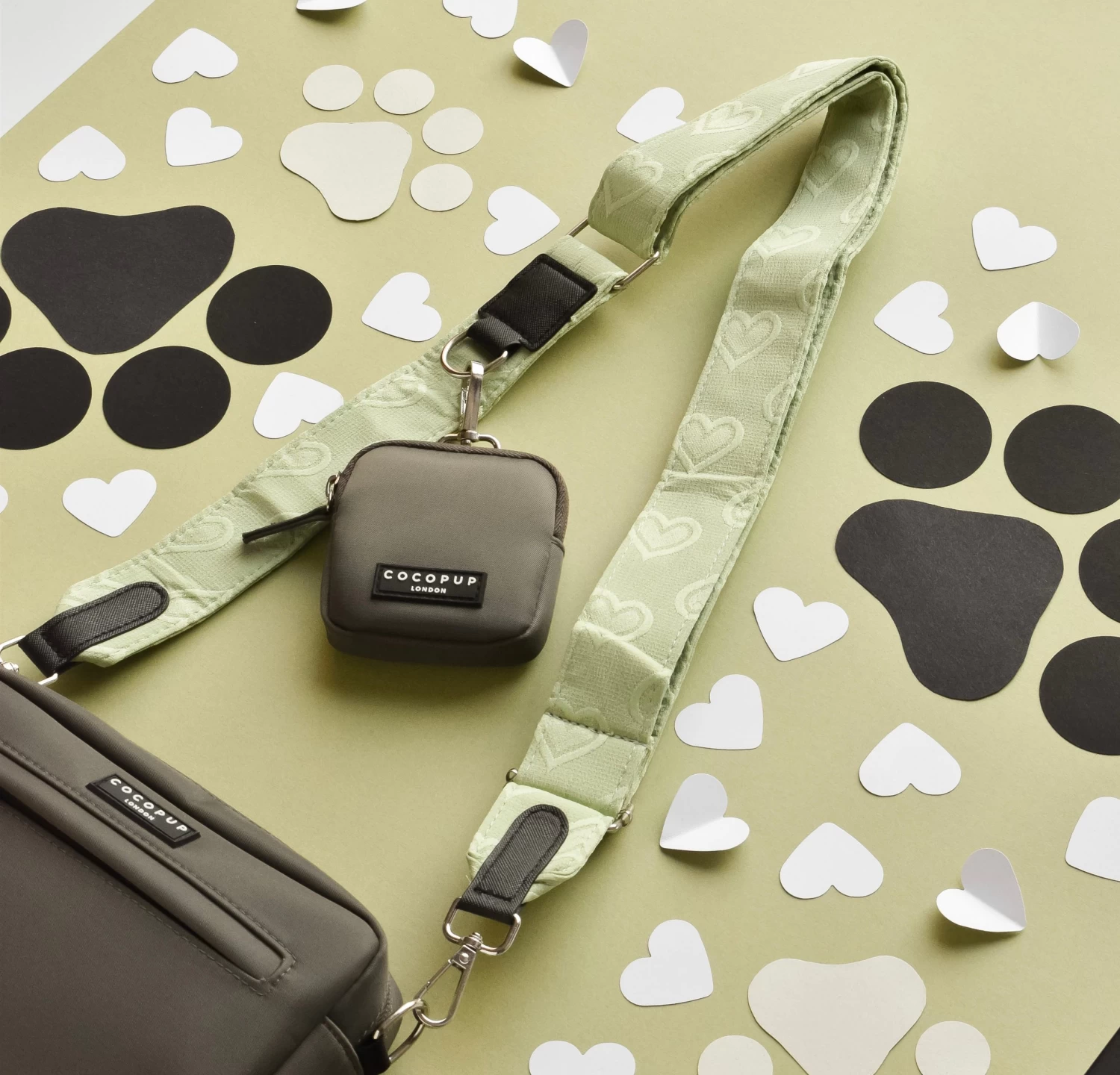 Luxe Dog Walking Bag Bundle - Sage Heart 8 Luxe Dog Walking Bag Bundle - Sage Heart - Image 6
