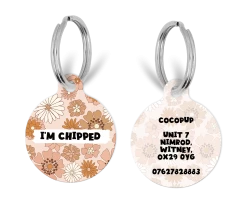 Personalised 'I'm Chipped' ID Tag - Groovy Florals