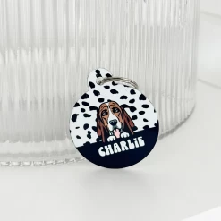 Personalised Dog Cartoon ID Tag - Monochrome Spots -Cocopup London MonoSpots1