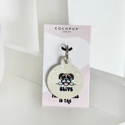 Personalised Dog Cartoon ID Tag - Nude Chic Leopard -Cocopup London NudeChicLeopard