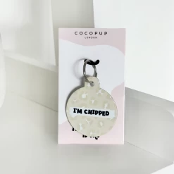 Personalised 'I'm Chipped' ID Tag - Nude Chic Leopard -Cocopup London NudeChicLeopardChipped