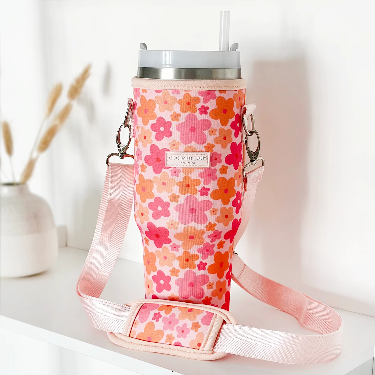 Pink & Orange Bloom Tumbler Carry Case By Coconut Lane 3 Pink & Orange Bloom Tumbler Carry Case By Coconut Lane