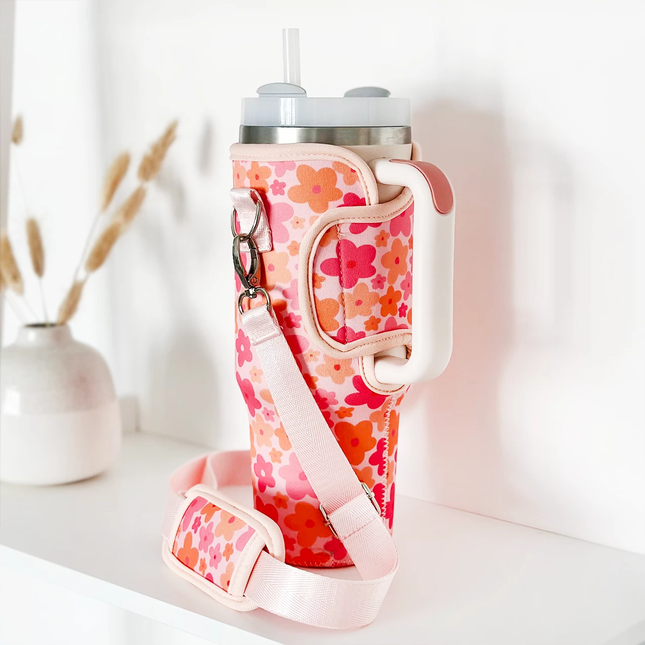 Pink & Orange Bloom Tumbler Carry Case By Coconut Lane 6 Pink & Orange Bloom Tumbler Carry Case By Coconut Lane - Image 4