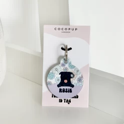 Personalised Dog Cartoon ID Tag - Pastel Flowers -Cocopup London PastelFlowers
