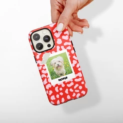 Patterned Personalised Polaroid Dog Phone Case - Upload Your Photo -Cocopup London PolaroidMockup