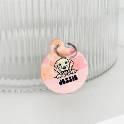 Personalised Dog Cartoon ID Tag - Summer Bloom -Cocopup London SummerBloom1
