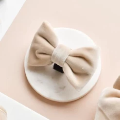 Luxe Velvet Bow Tie - Champagne
