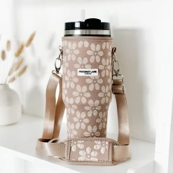Mocha Flower Tumbler Carry Case By Coconut Lane