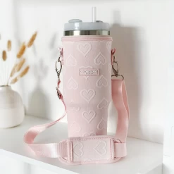 Baby Pink Heart Tumbler Carry Case By Coconut Lane