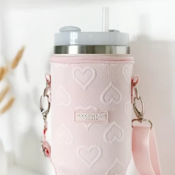 Baby Pink Heart Tumbler Carry Case By Coconut Lane -Cocopup London pinkheart3 3ad31510 d14f 4b9c 93d6 b38446a9c623