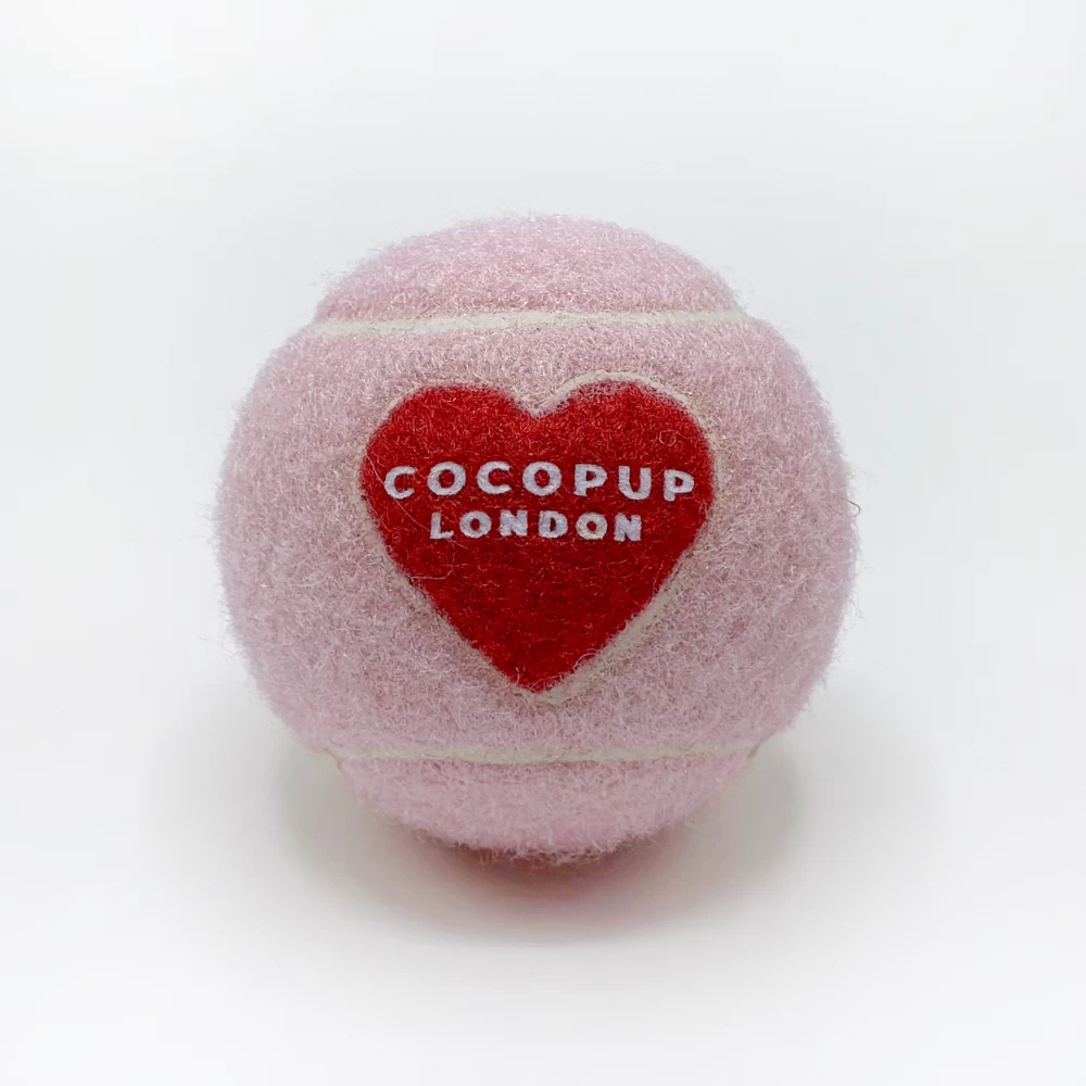 Tennis Ball - Pink & Red Heart 3 Tennis Ball - Pink & Red Heart
